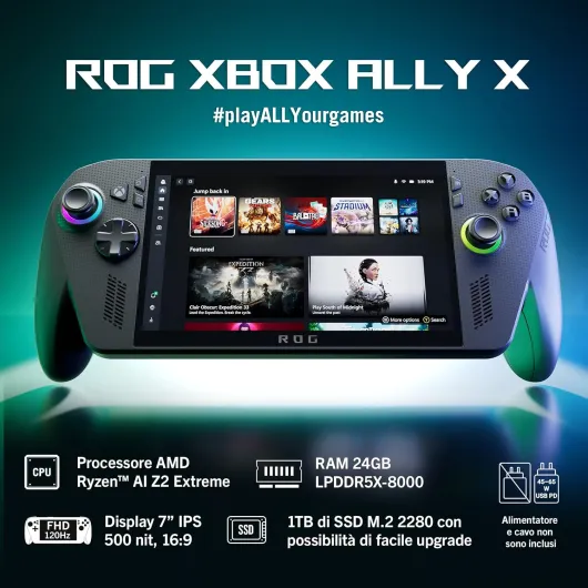 ROG Xbox Ally X 24GB 1TB SSD 7" IPS 120Hz W11H Gaming Handheld Console PC