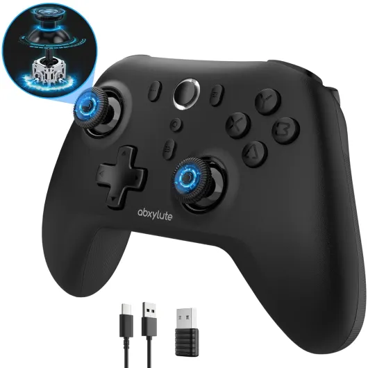 C6 Wireless PC Controller, Bluetooth Game Controller- 1000Hz Polling Rate- Hall Effect Joystick for Windows PC, Nintendo Switch, Switch 2, Steam Deck, Android TV/Mobile, iOS, MAC &Tesla Vibration Turbo Black