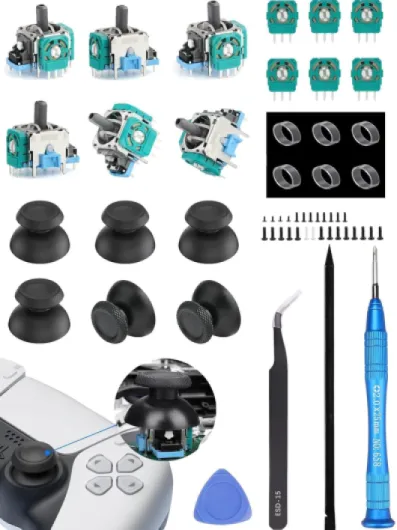 Ps5 Joystick Replacement for Sony PlayStation 5 Ps5 Controller Repair Kit for Ps5 Analog Stick Replacement 3D Sensor Module Joystick for Dualsense Ps5 Controllerjoystick Replacement Accessory (6Pack)