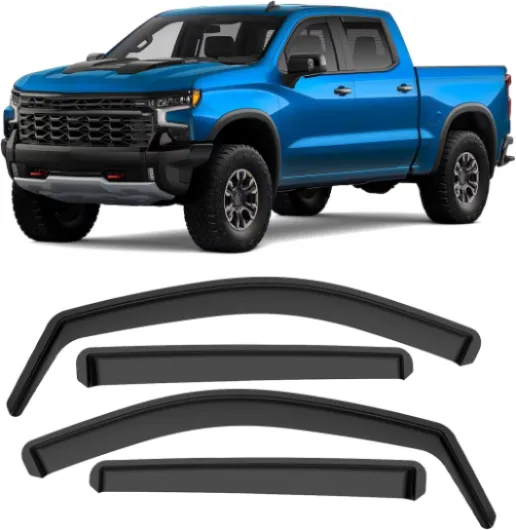 In-Channel Rain Guards Fit for Chevy Silverado 1500 2019-2024 Crew Cab, Durable Side Windows Rain Guard Compatible with GMC Sierra 1500 Crew Cab 2019-2024 Wind Deflectors Black - 4 PCS 2019-2024 Silverado/Sierra 1500 Crew Cab