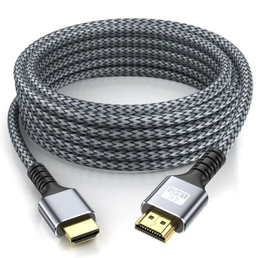 4k Hdmi Cable 50ft Ultra High Speed HDMI 2.0 Cable 4K@60HZ 3D ARC Gold Plated Connector Ethernet Audio Video Return HDMI Cord for UHD TV Monitor Laptop Xbox PS4/PS5 Roku TV ect.(Silvery) 50FT Silver