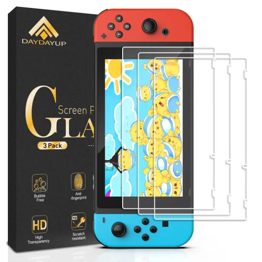 [3 Pack] Tempered Glass Screen Protector Compatible with Nintendo switch - Transparent HD Clear Anti-Scratch Screen Protector Skin Set for Nintendo Switch Nintendo Switch-6.2"