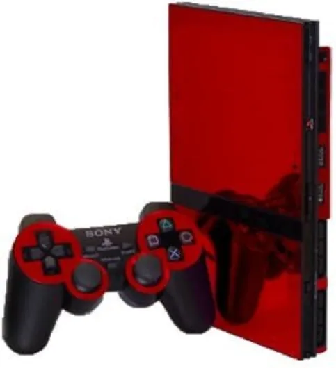 Red Chrome Mirror - Vinyl Decal Mod Skin Kit by System Skins - Compatible with PlayStation 2 Slim Console