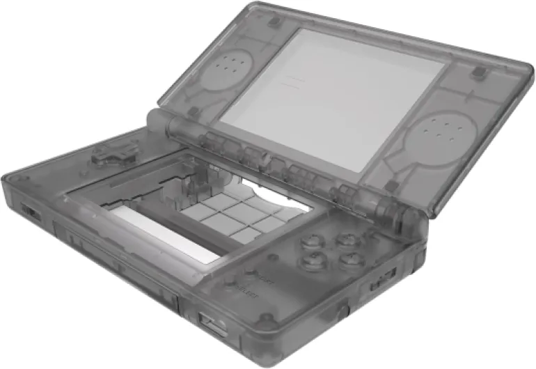 Clear Black Replacement Full Housing Shell for Nintendo DS Lite, Custom Handheld Console Case Cover with Buttons, Screen Lens for Nintendo DS Lite NDSL - Console NOT Included