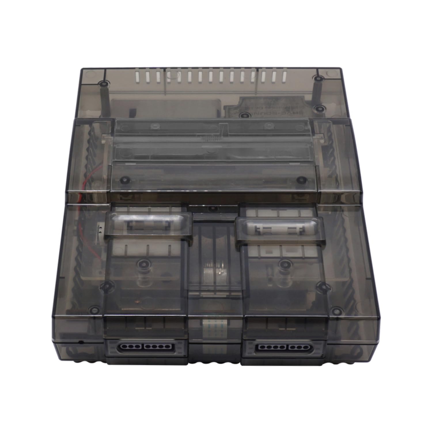 SNES Replacement Shell - Transparent Case Protective Housing for SNES SFC Game Console US Version (Tran-black)