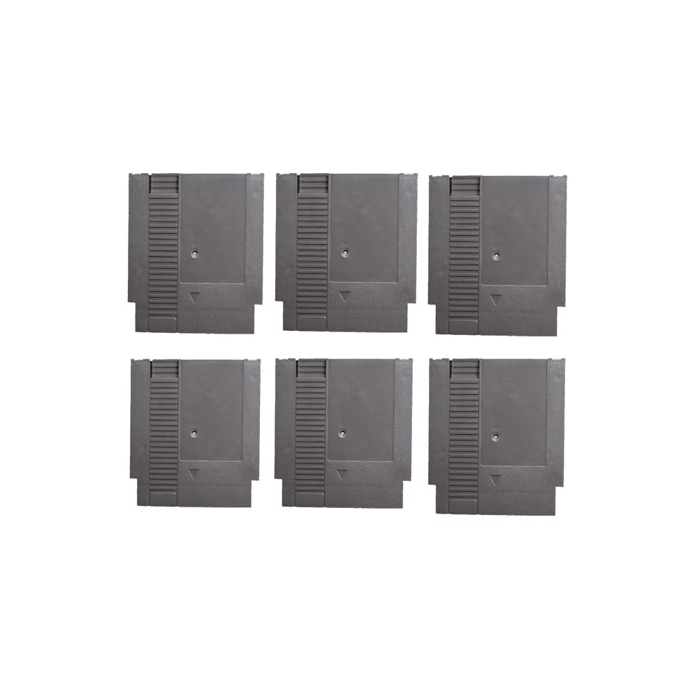 WICAREYO Cartridge Shell Compatible for NES, 6pcs/set Gray Carts Case Game Card Cartridge US Version Replacement with 3 screws Compatible for NES