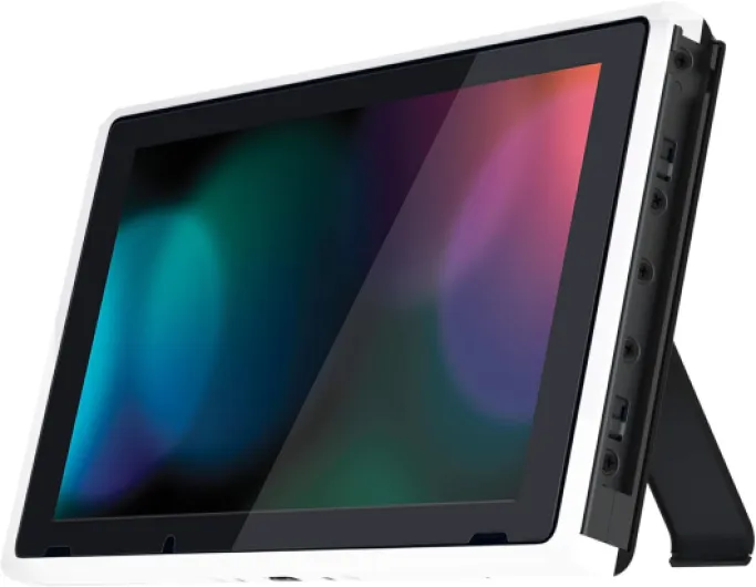 White DIY Housing Shell for Nintendo Switch Console, Replacement Faceplate Front Frame for Nintendo Switch Console with Volume Up Down Power Buttons