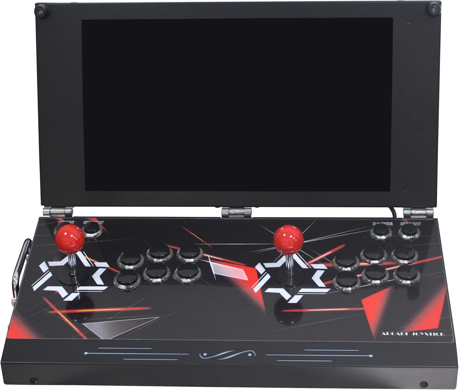 9800 in 1 Handheld Portable Console 17.5" HD Display Dual Player Matal Box DX Retro Video Rechargeable Game Machine Search/Hide/Save/Pause Games (9800 DX Plus) Red 9800 DX Plus