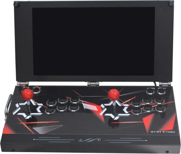 9800 in 1 Handheld Portable Console 17.5" HD Display Dual Player Matal Box DX Retro Video Rechargeable Game Machine Search/Hide/Save/Pause Games (9800 DX Plus) Red 9800 DX Plus